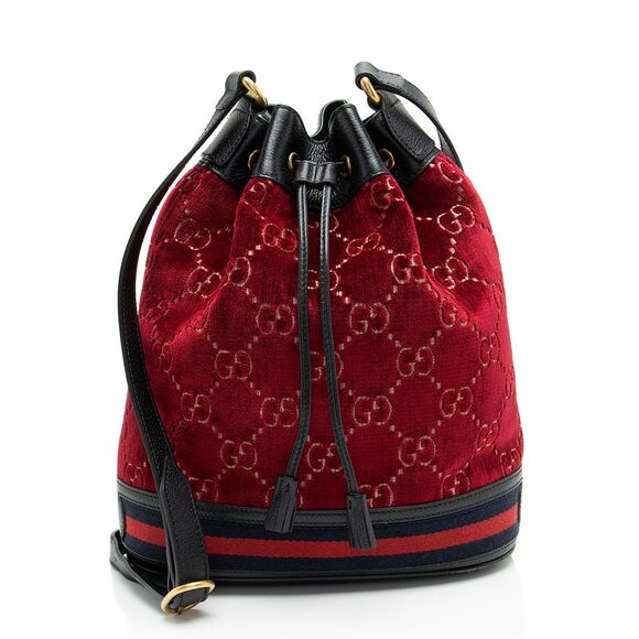 Gucci GG Velvet Web Bucket Bag - Picture 1 of 12